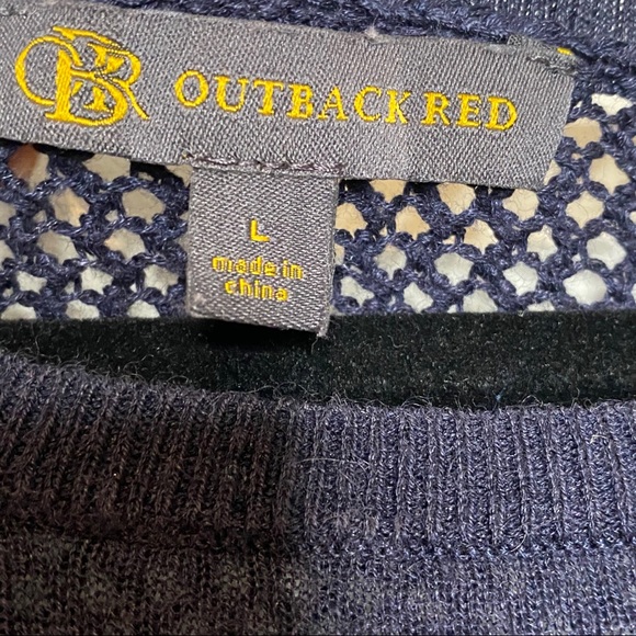 Outback Red Navy Blue Open Knit Back Light Sweater - Picture 5 of 7